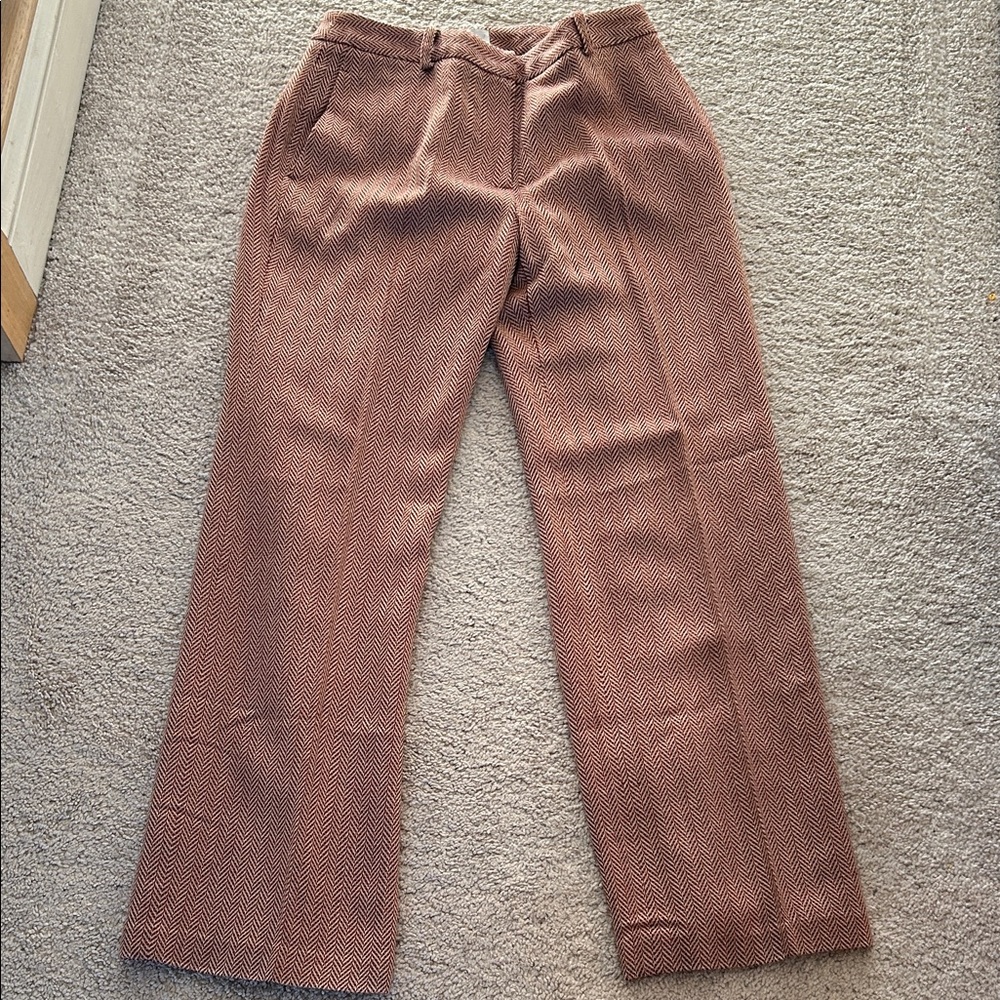 Spiegel Wide-Leg Pants in Rust Herringbone